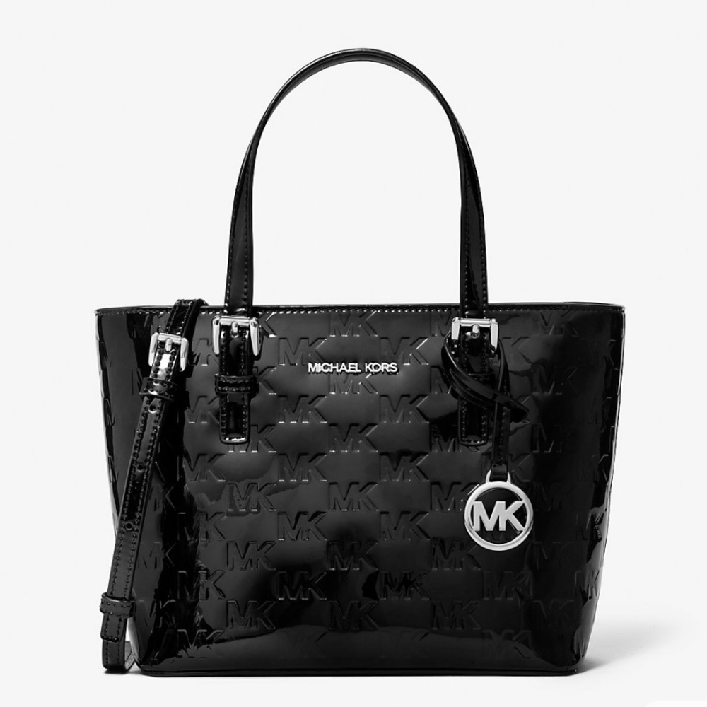 Jet Set Extra-Small Patent Logo Debossed Convertible Tote Bag